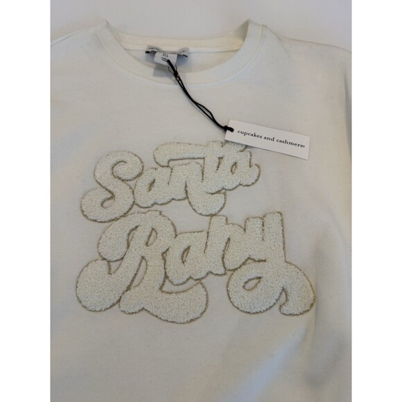 Cupcakes and Cashmere "Santa Baby" Ivory Sweatshirt-Size Small oversized NWT - Picture 2 of 4
